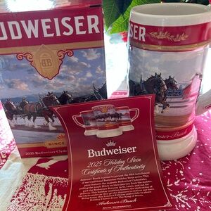 Budweiser Red Clydesdale Holiday Stein Box